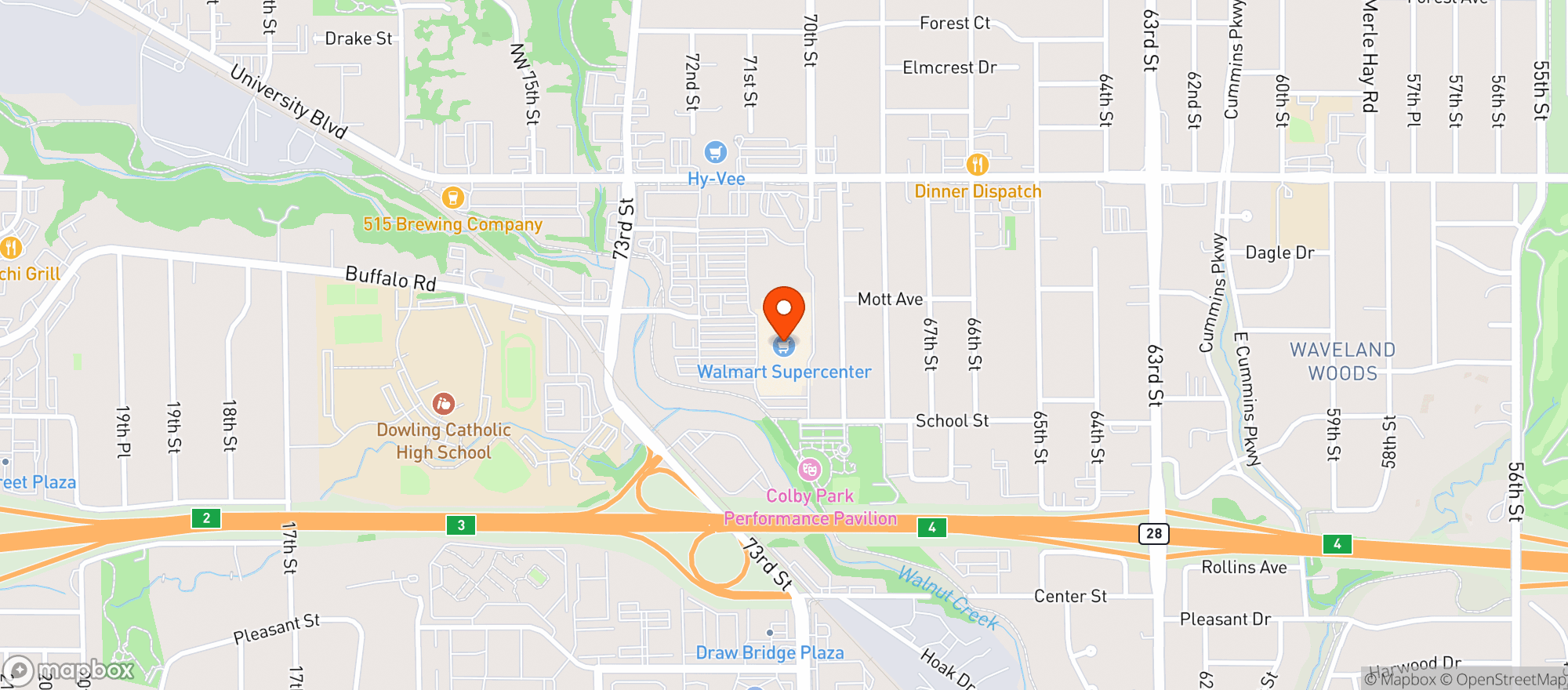 Map showing Walmart Supercenter