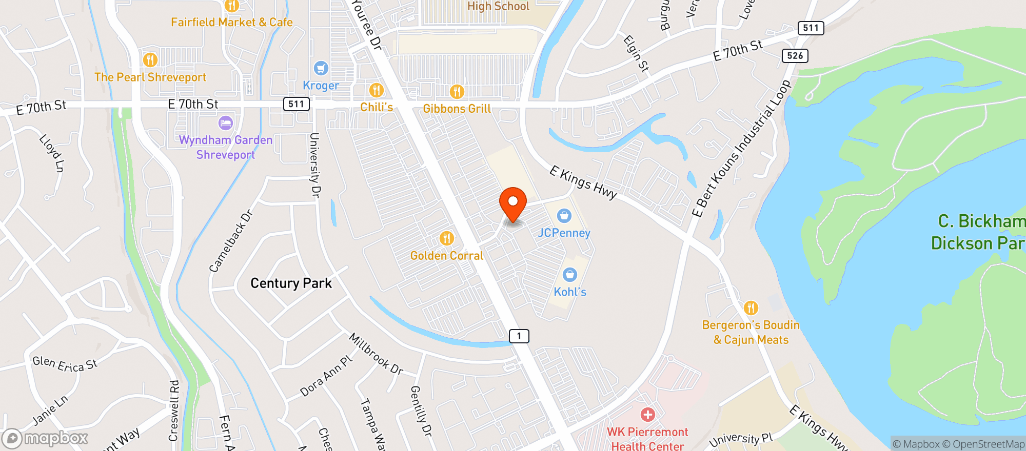 Map showing Buffalo Wild Wings Gril #3315