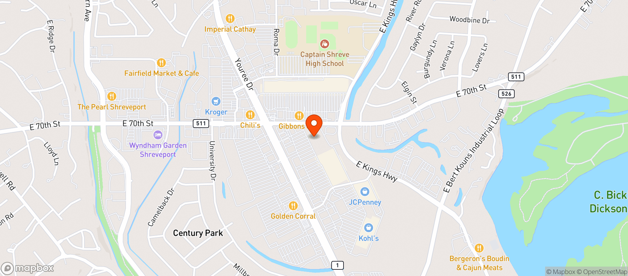 Map showing World Market Shreveport