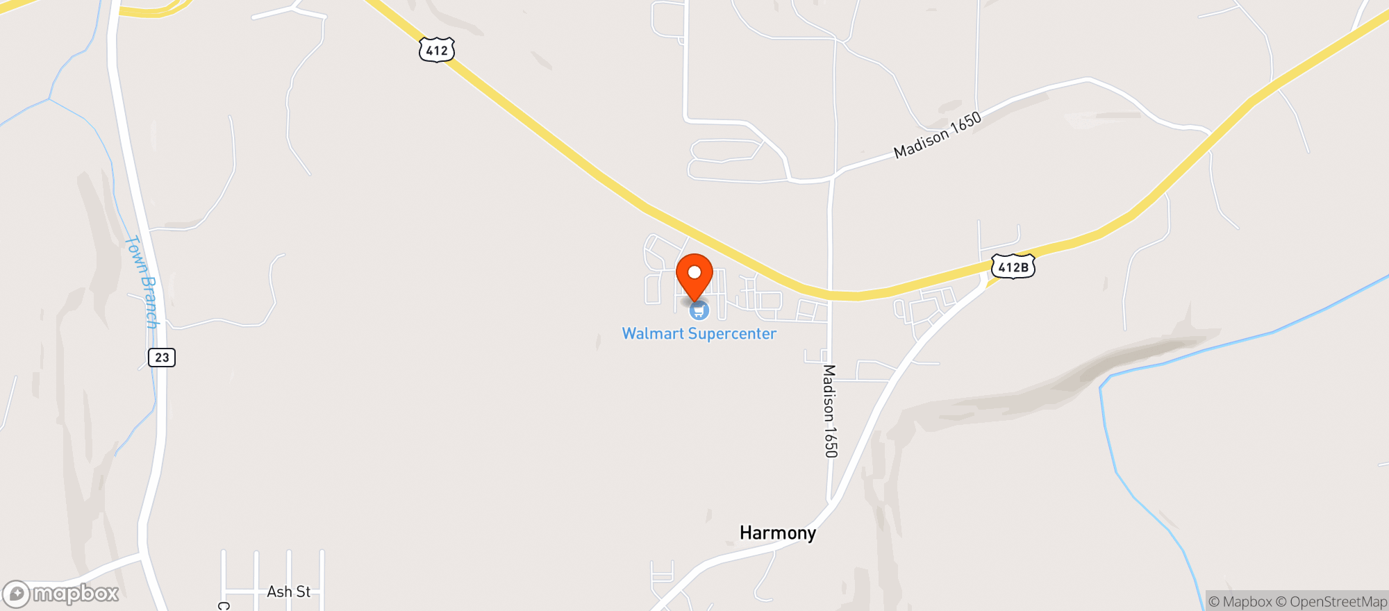 Map showing Walmart Supercenter