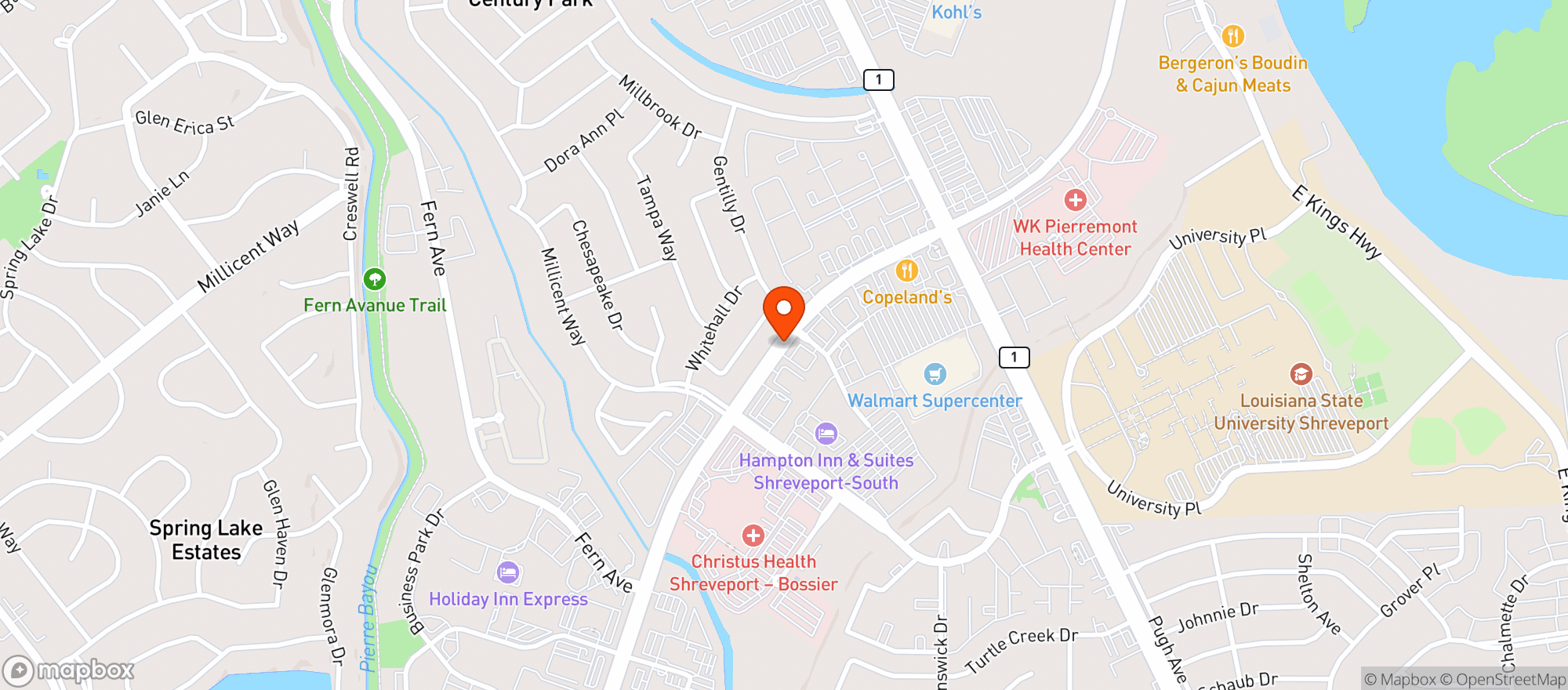Map showing El Chico Mexican Restaurant