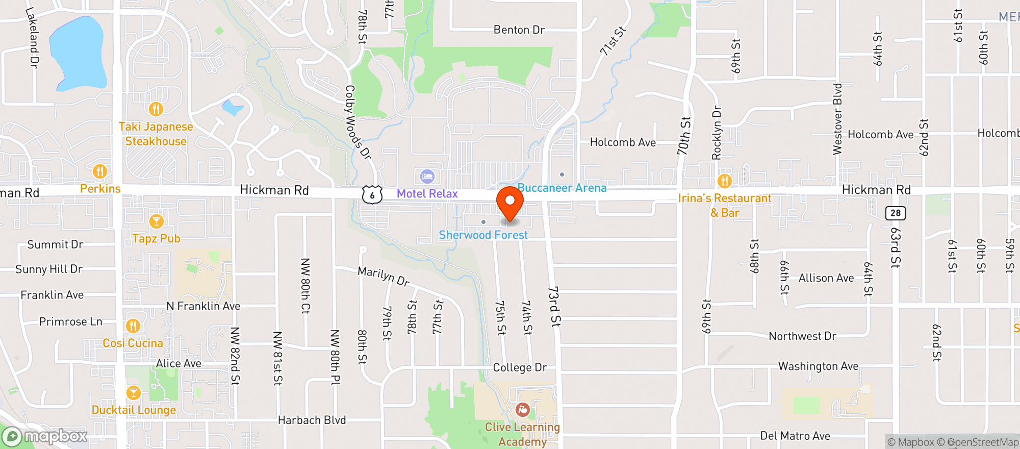 Map showing Ridgemont