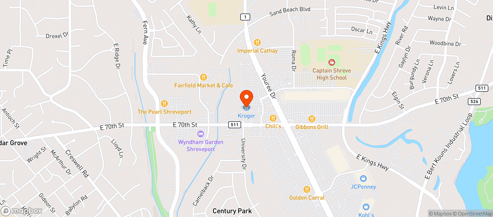 Map showing Kroger
