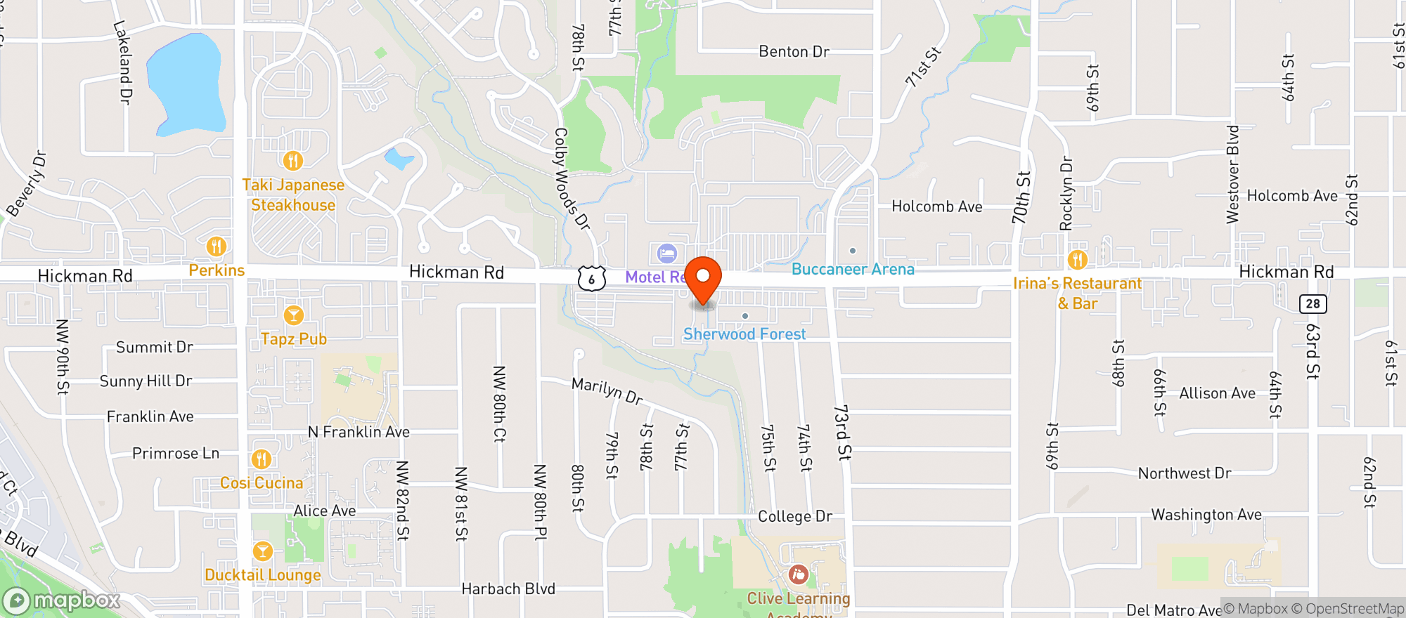 Map showing Super Quick Mart