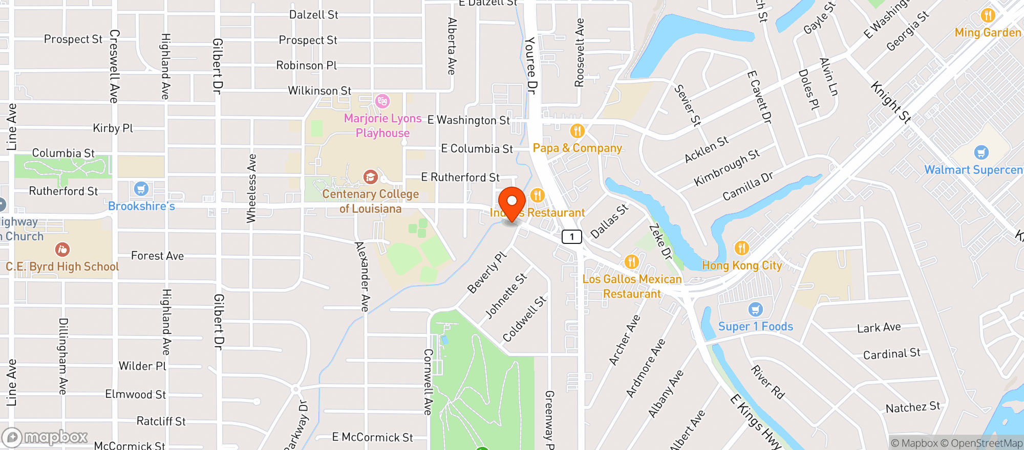 Map showing El Compadre