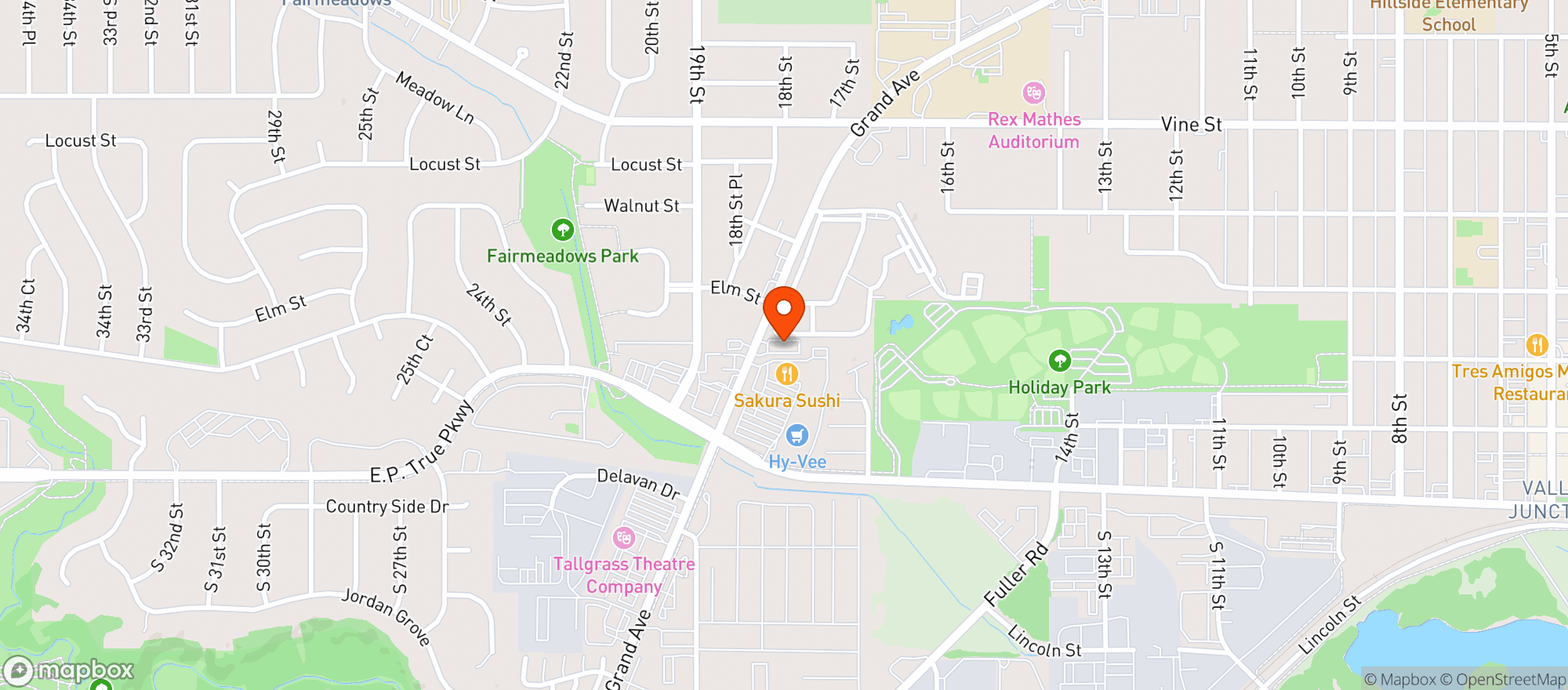 Map showing Sakura Sushi