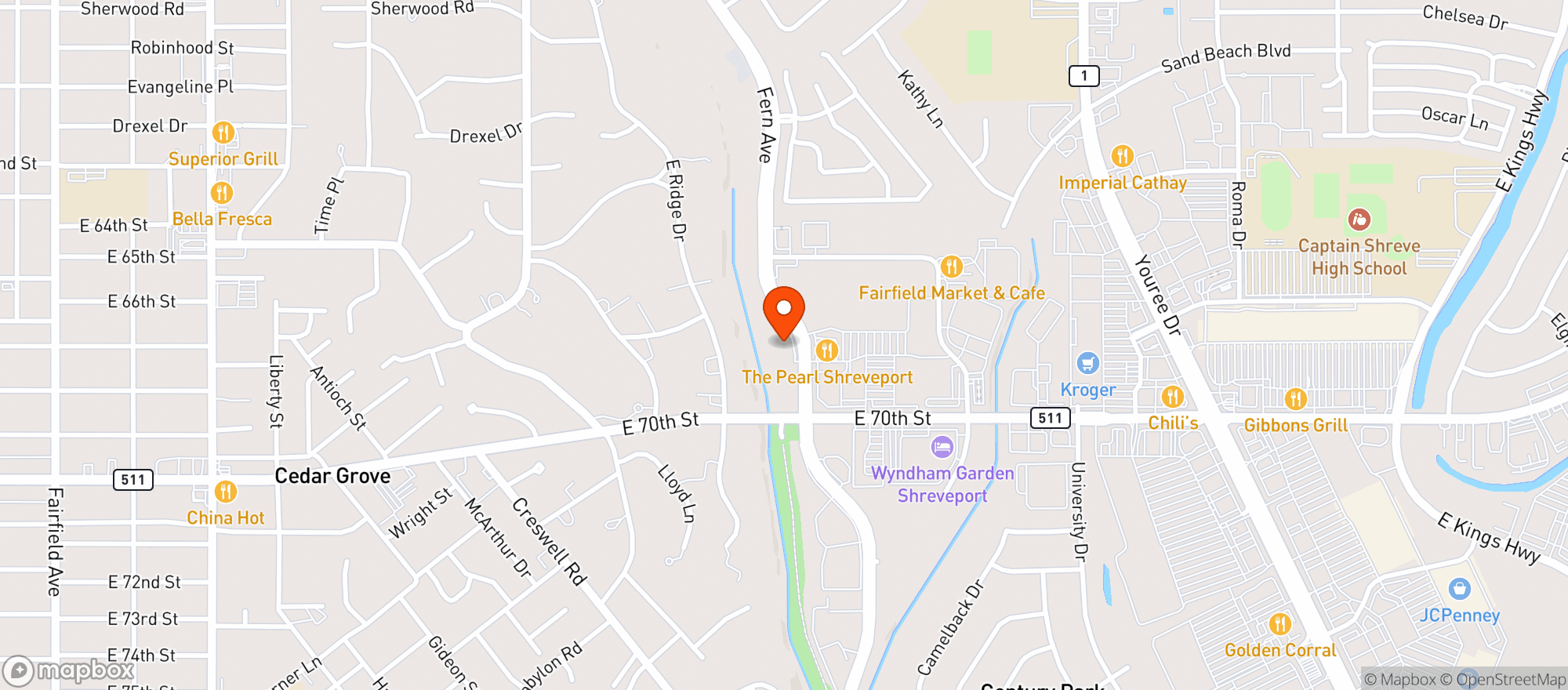 Map showing Franks Pizza Napoletana