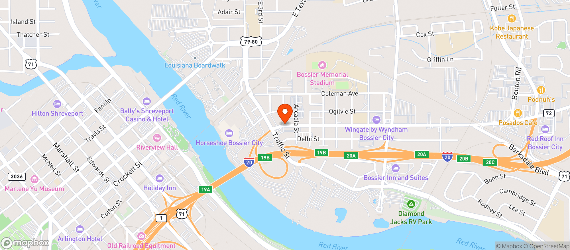 Map showing Beauxjax Crafthouse