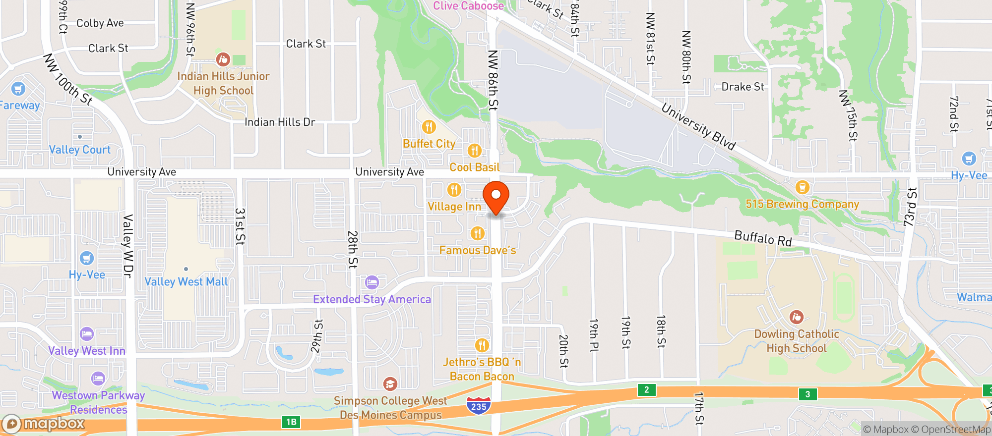Map showing Super Quick Liquor Store