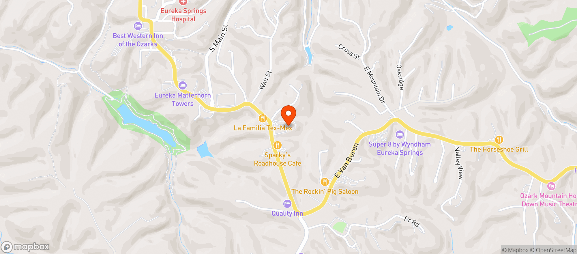 Map showing Harts Family Center