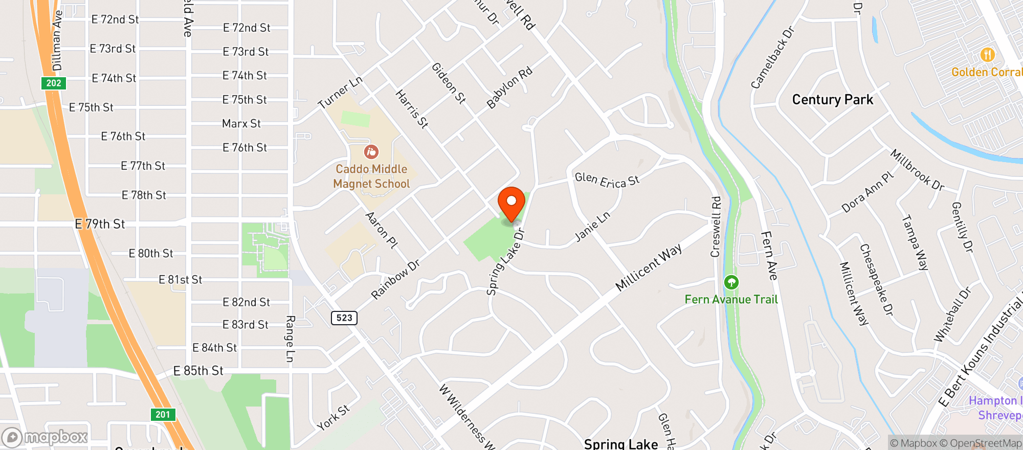 Map showing Pierremont Oaks Tennis Club