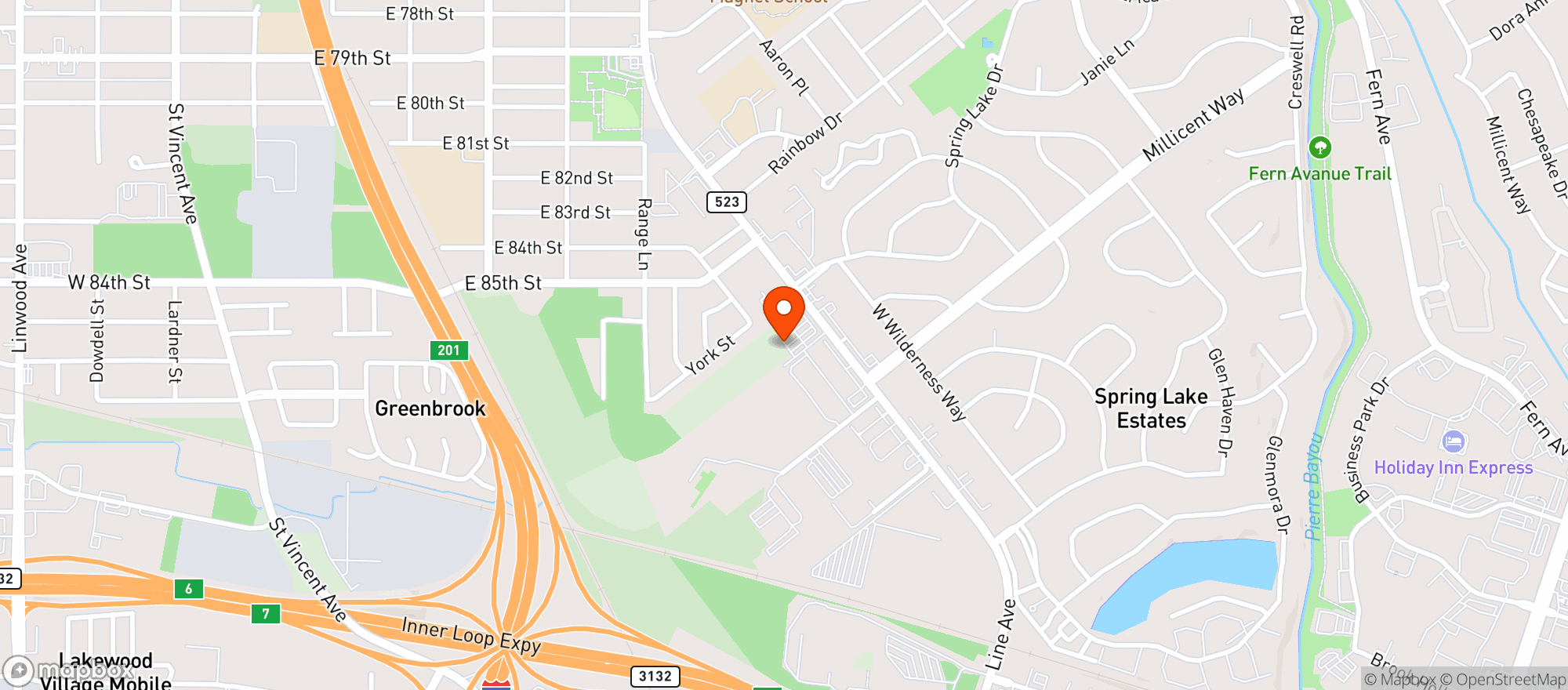 Map showing Bodacious Bbq