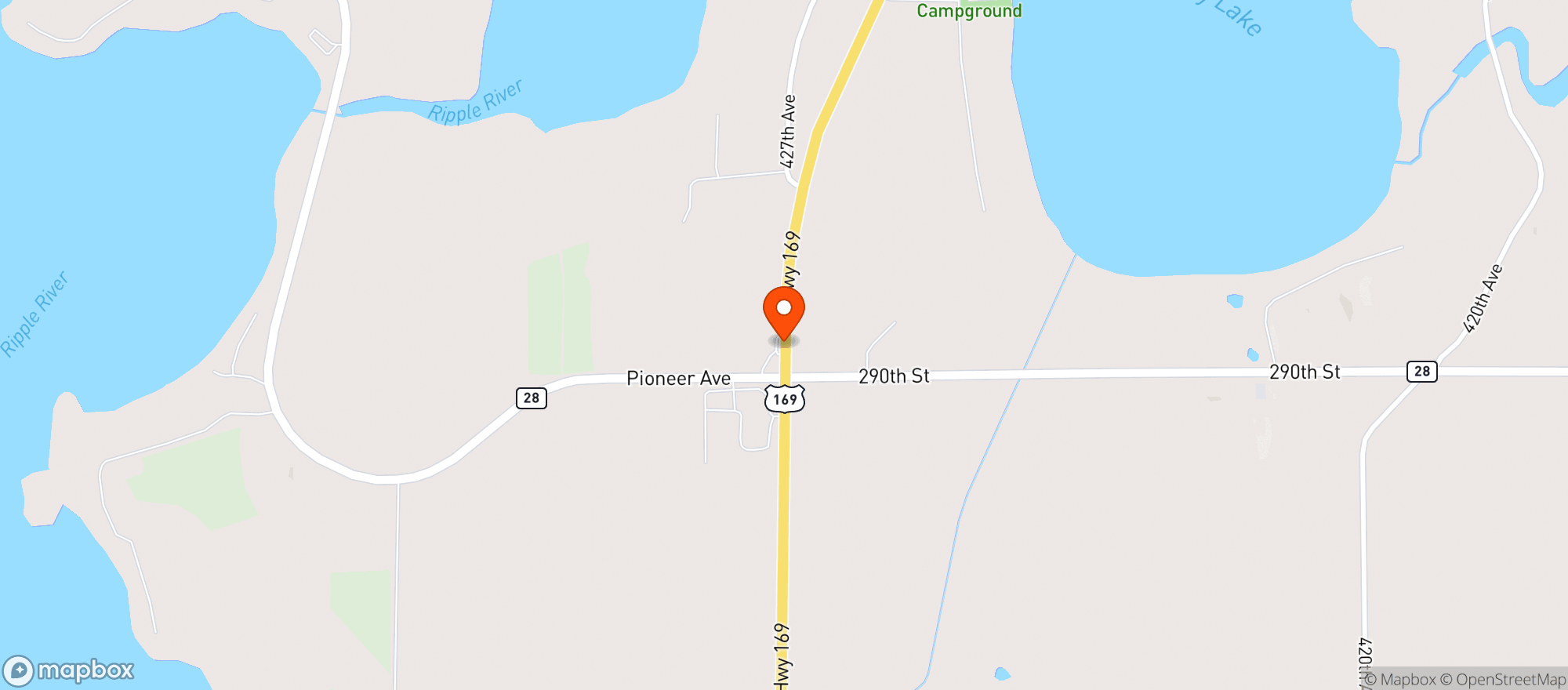 Map showing FARM ISLAND STORE