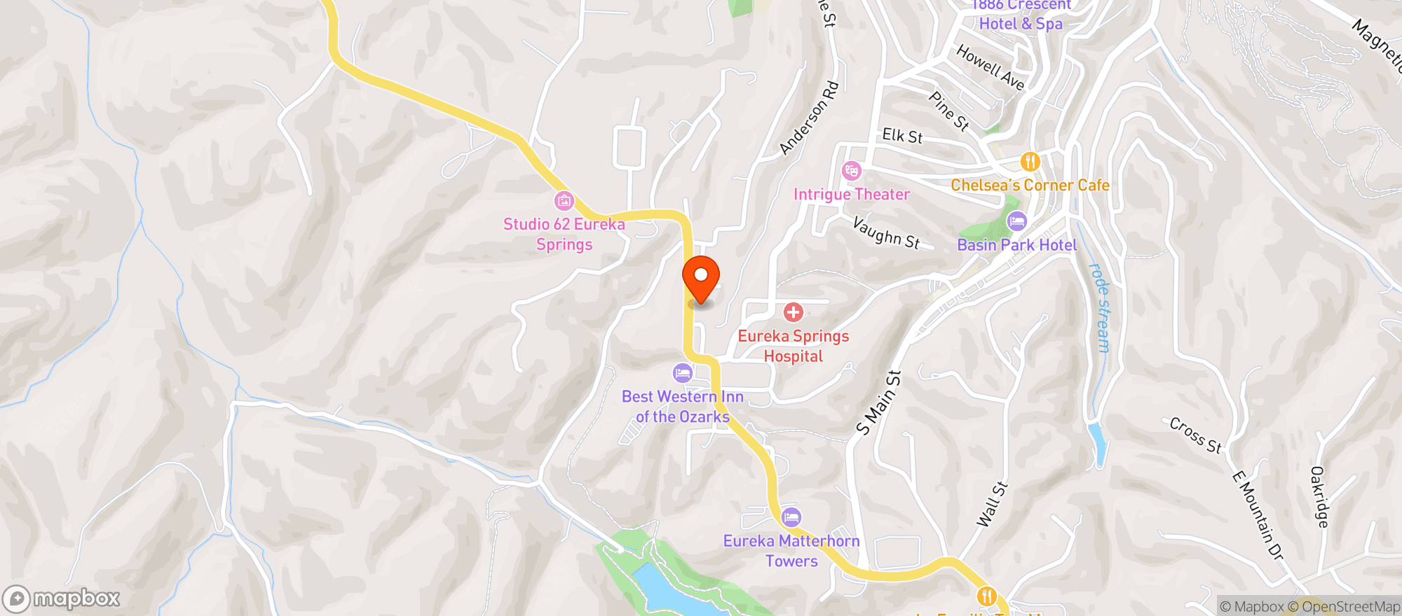 Map showing Tad's One Stop
