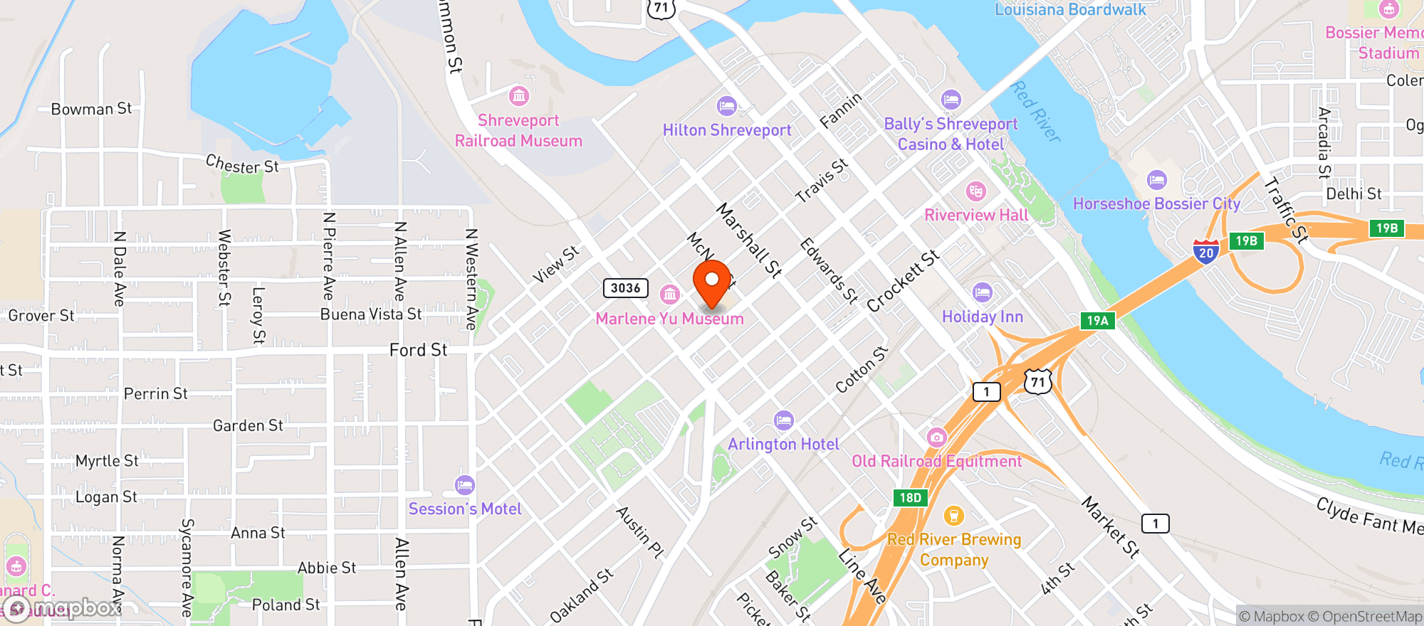 Map showing Rhino Coffee