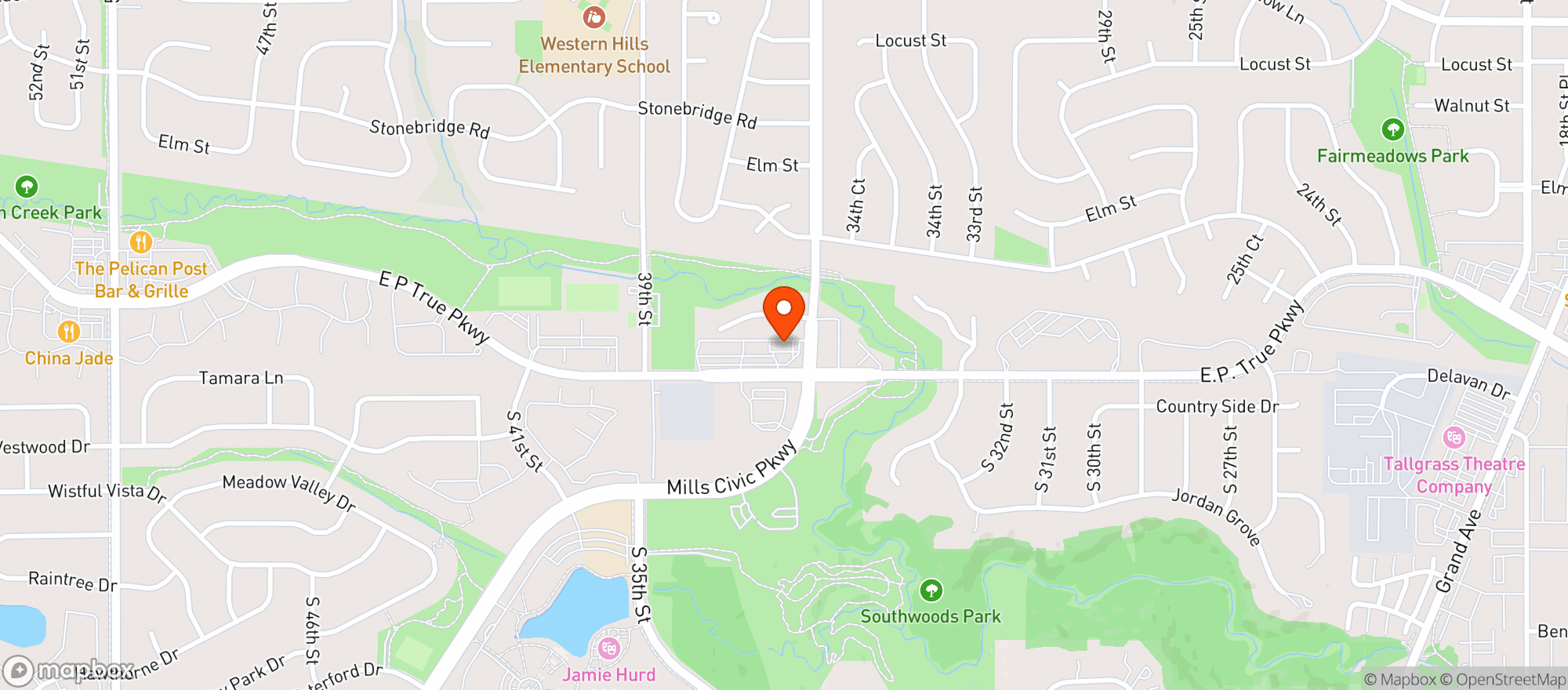 Map showing Super Quick Mart