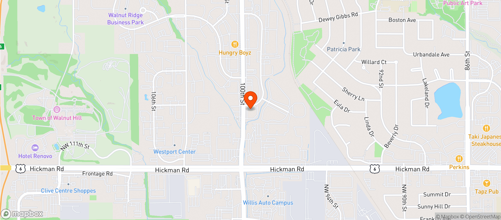 Map showing Hidalgo Mexican Bar & Grill