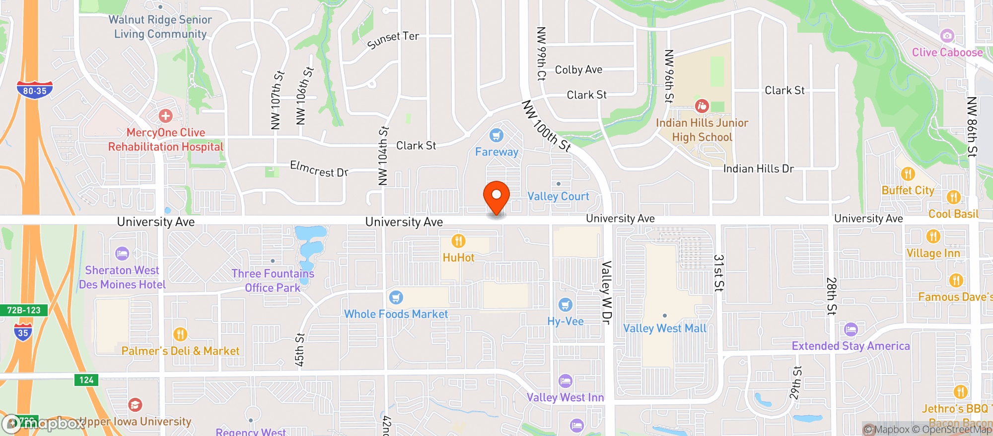 Map showing Fareway
