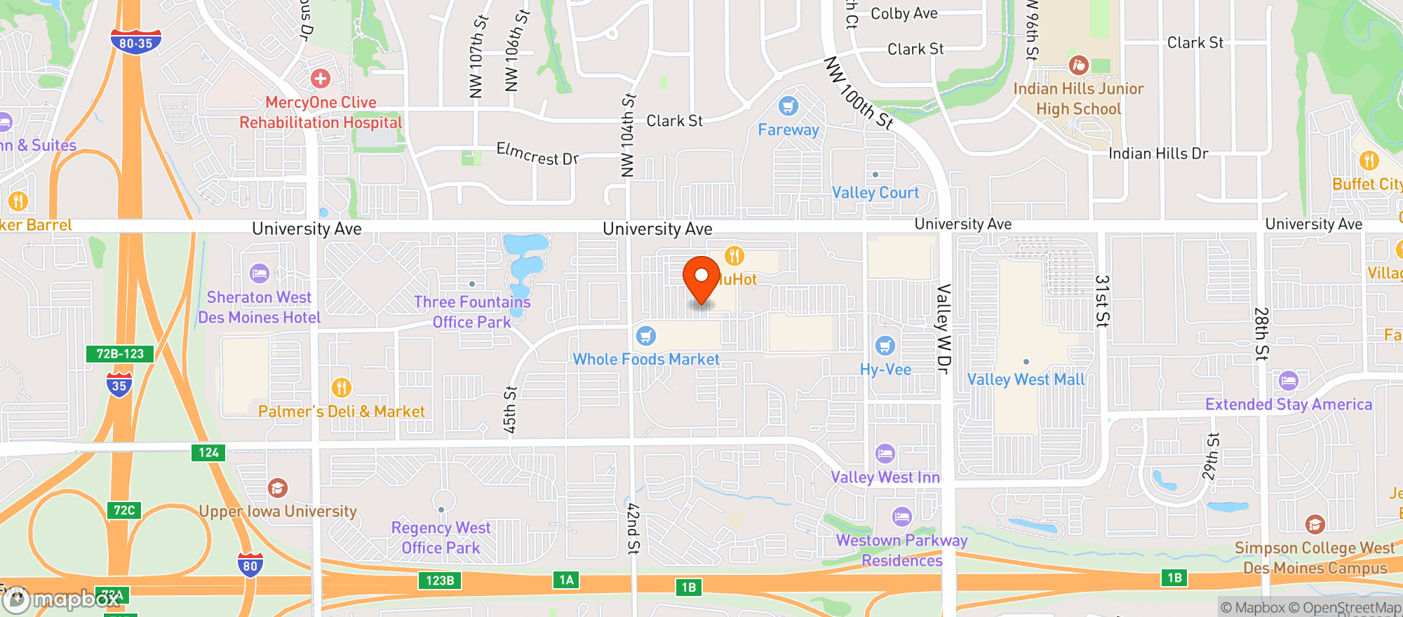 Map showing Whole Foods Market