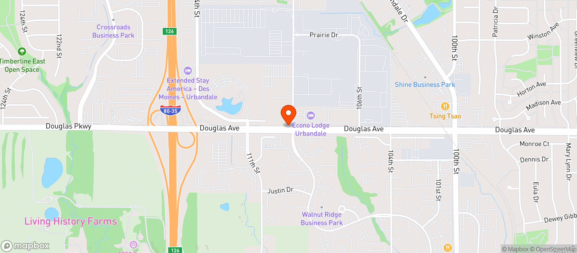 Map showing KWIK STAR #1050
