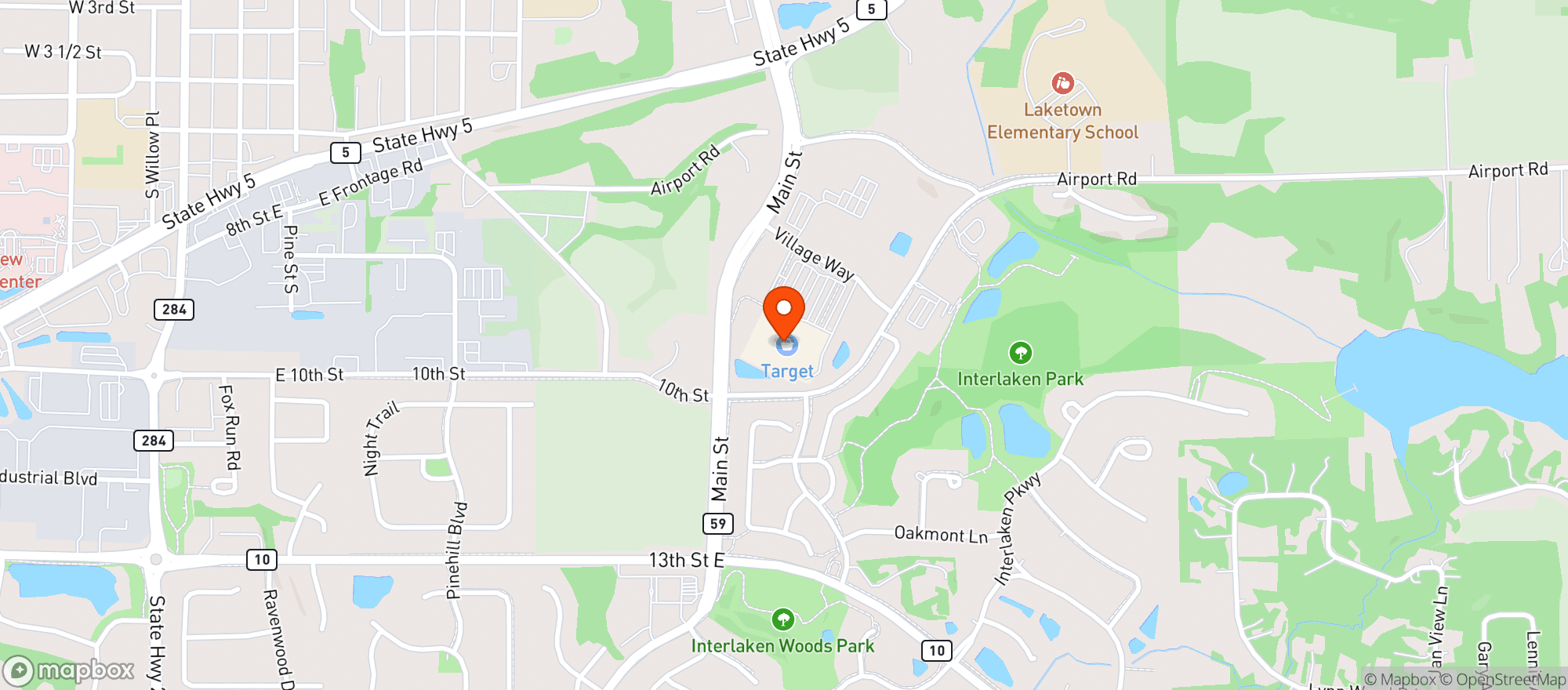 Map showing Target