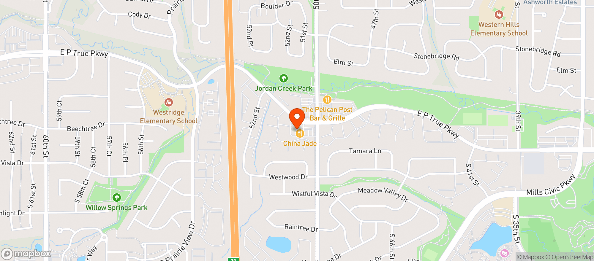 Map showing West D Liquors