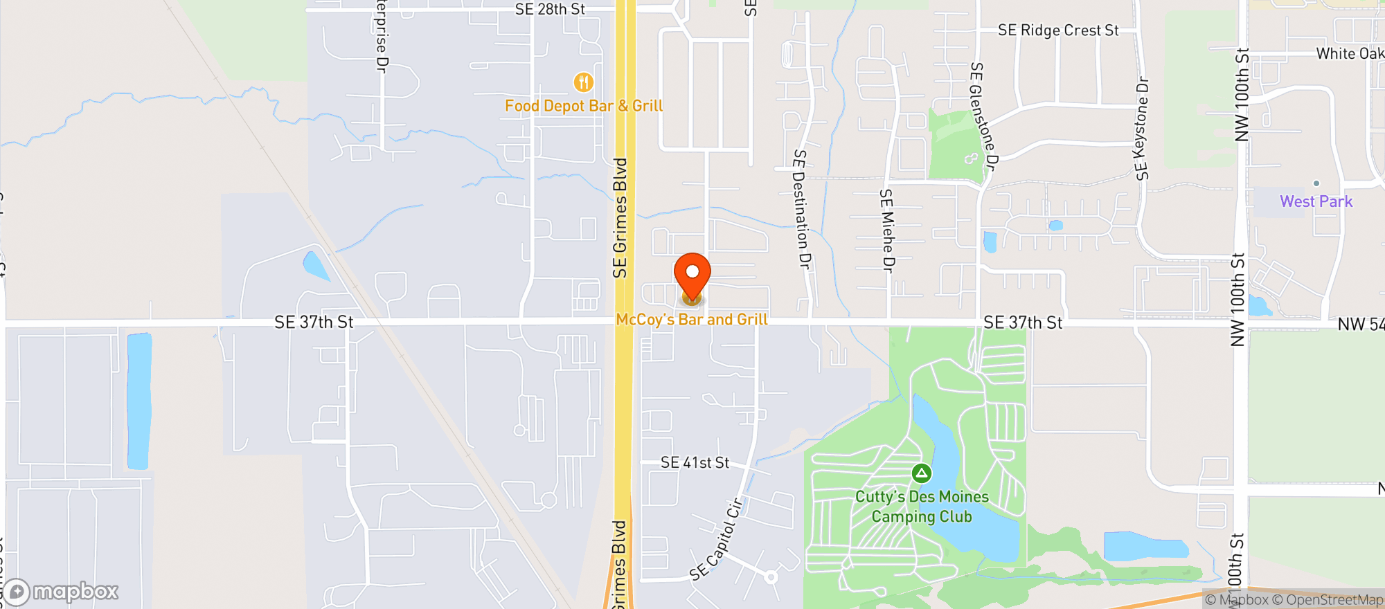 Map showing Grimes Liquor Shop