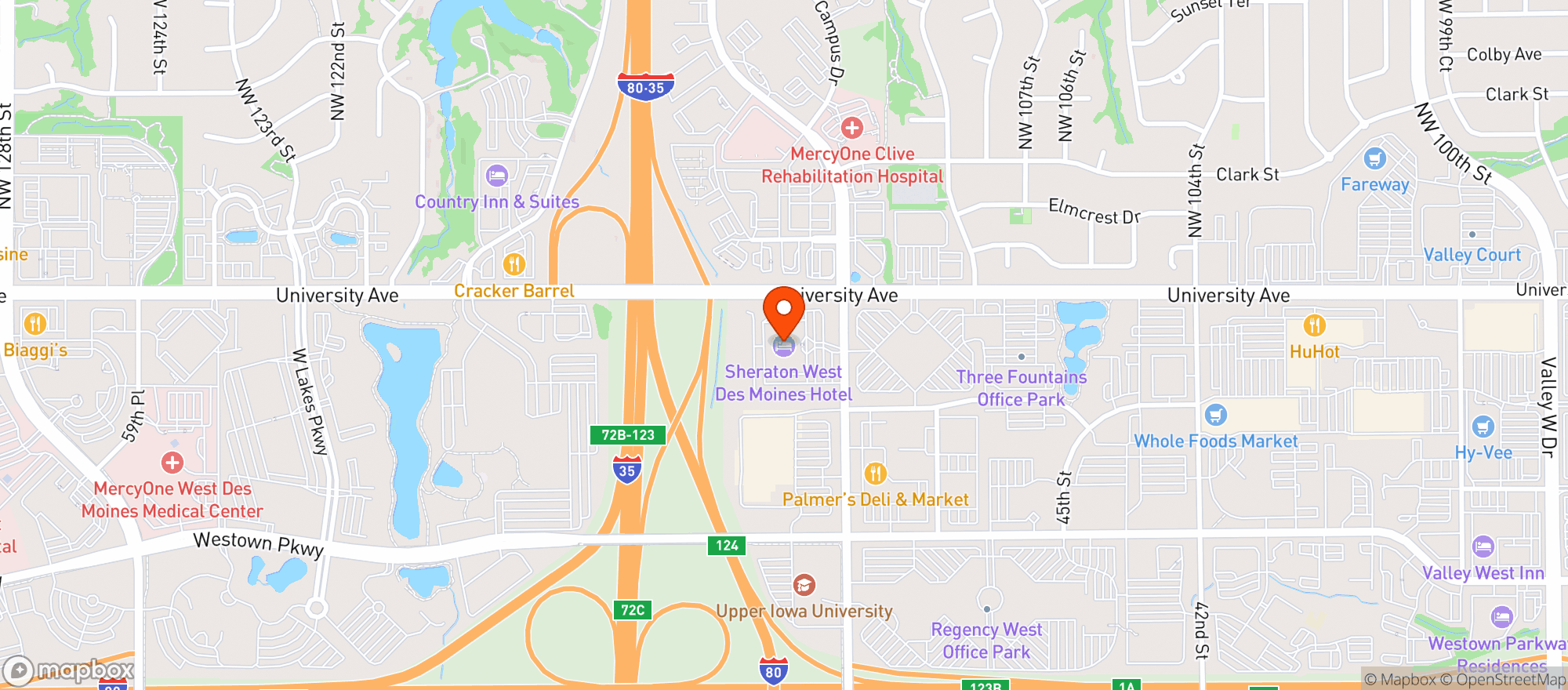 Map showing Sheraton Hotels & Resorts