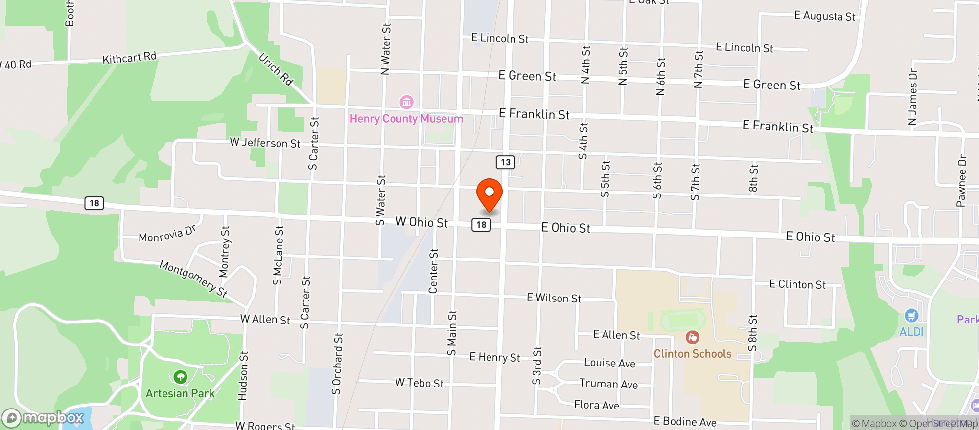 Map showing Clinton Liquor