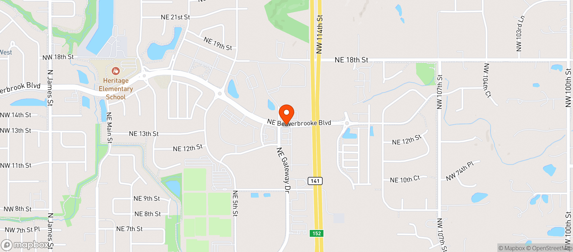 Map showing Caseys