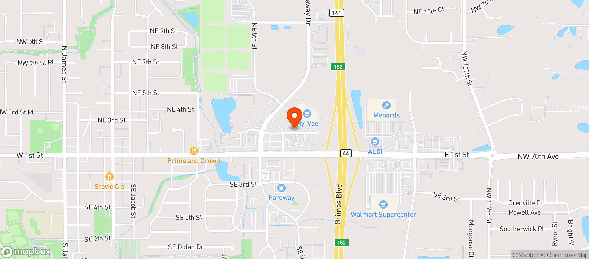 Map showing Hy-vee Fast And Fresh Flagship