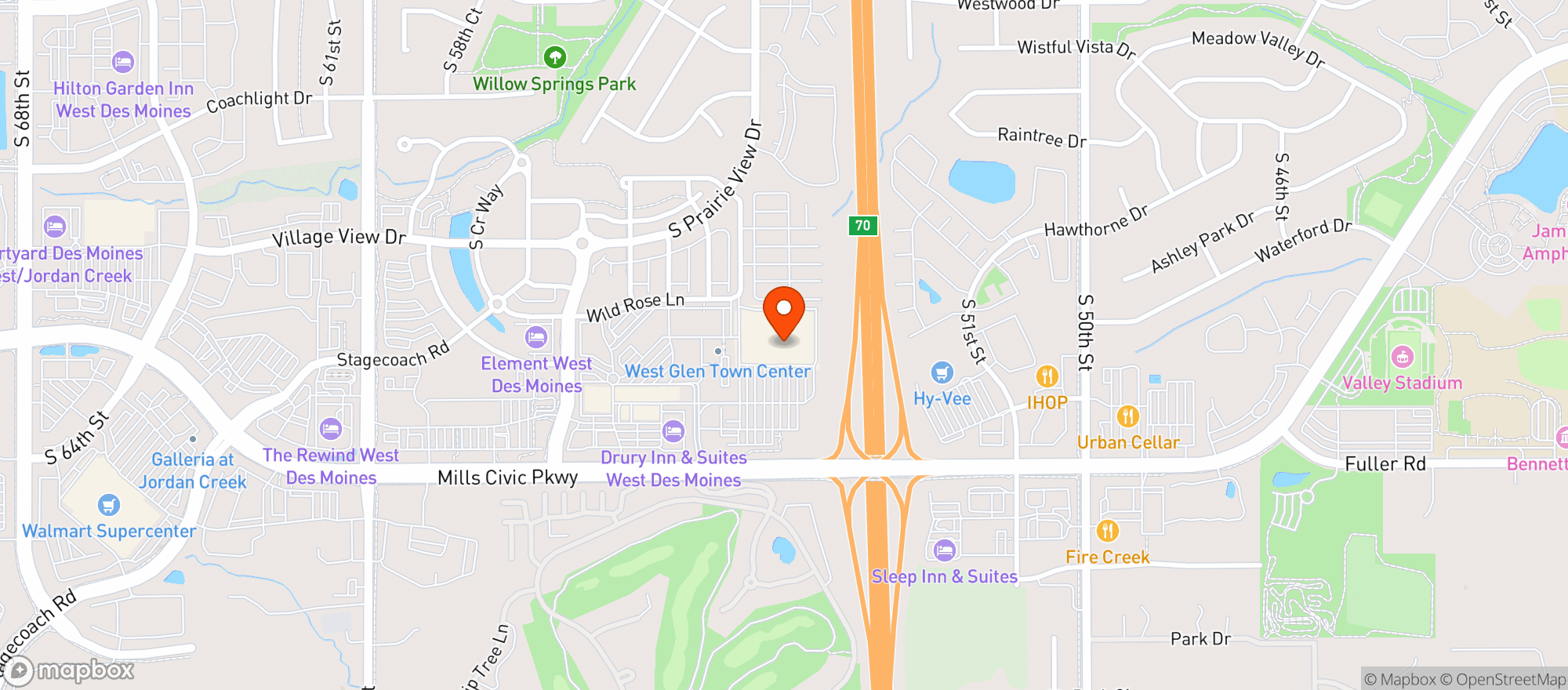 Map showing Target - West Des Moines Sw