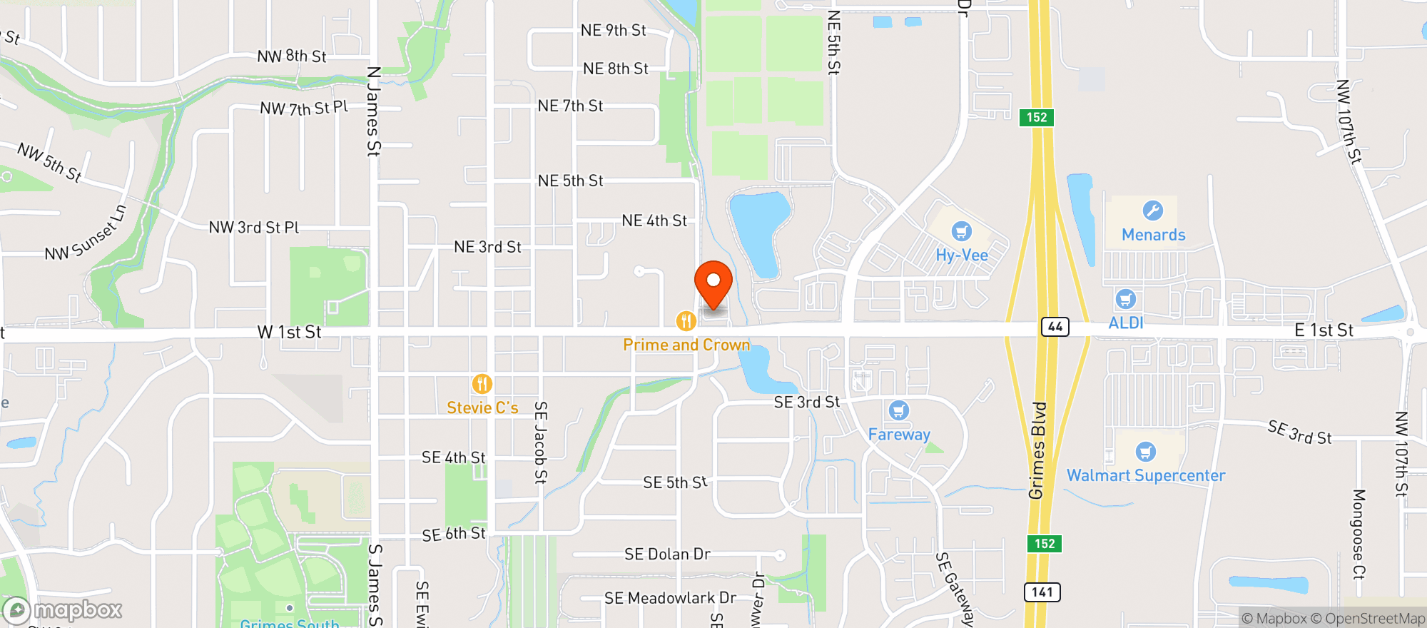 Map showing Kum & Go