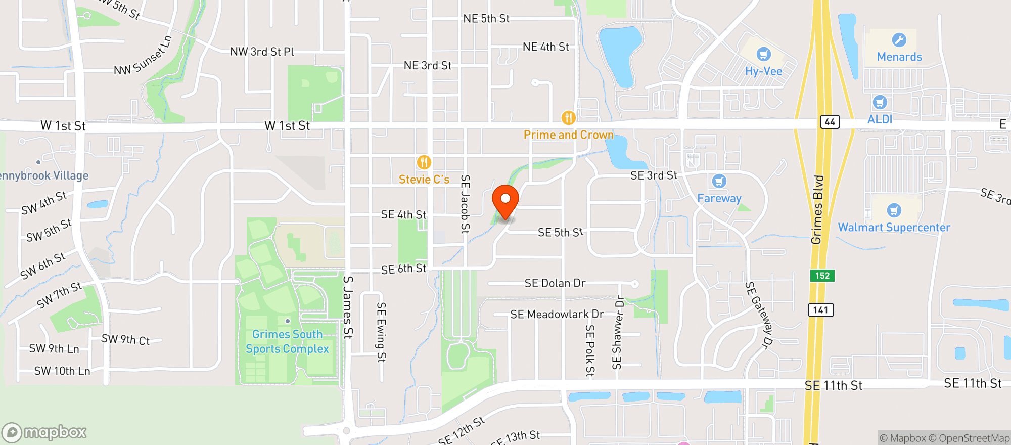 Map showing Hy Vee Food Store