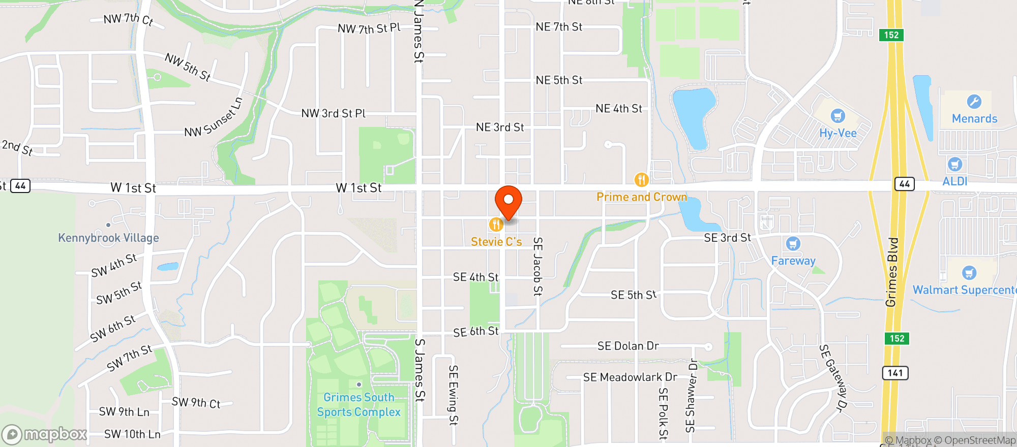 Map showing Uptown Bar & Grill