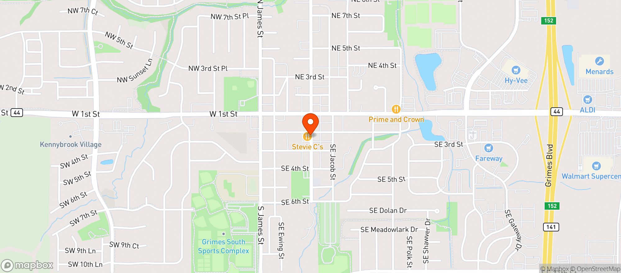 Map showing Stevie Cs