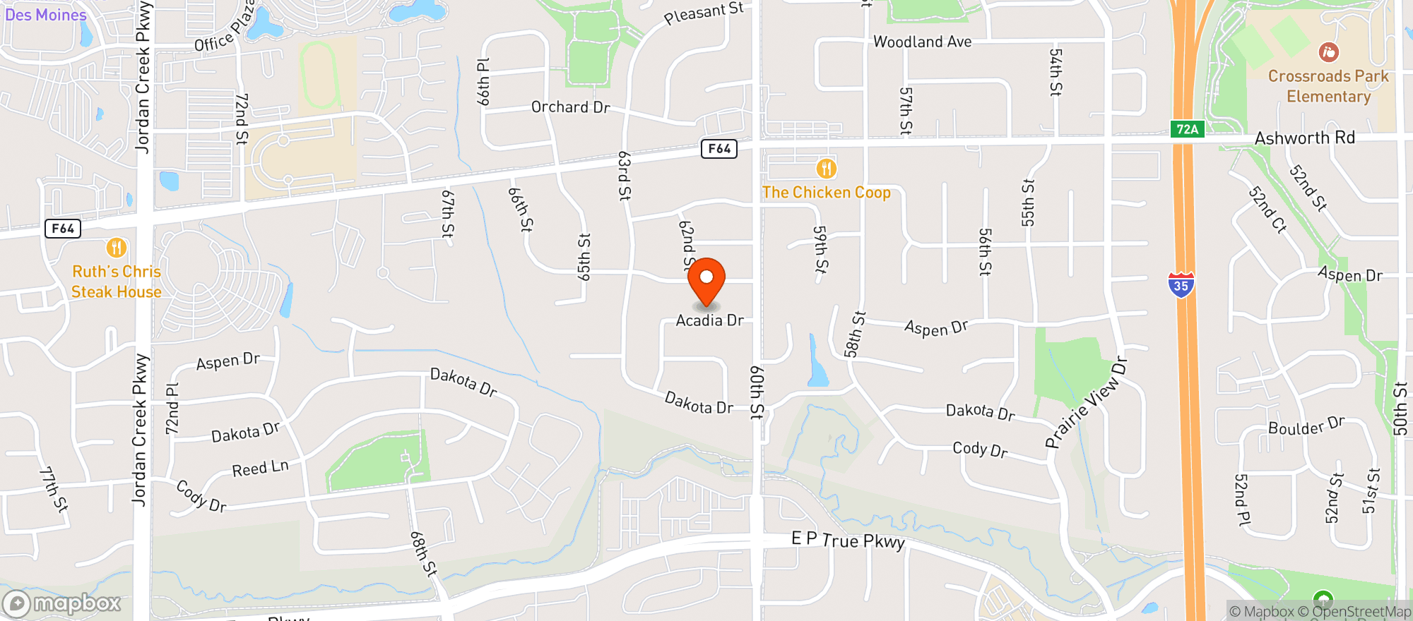 Map showing Hy Vee Dollar Fresh