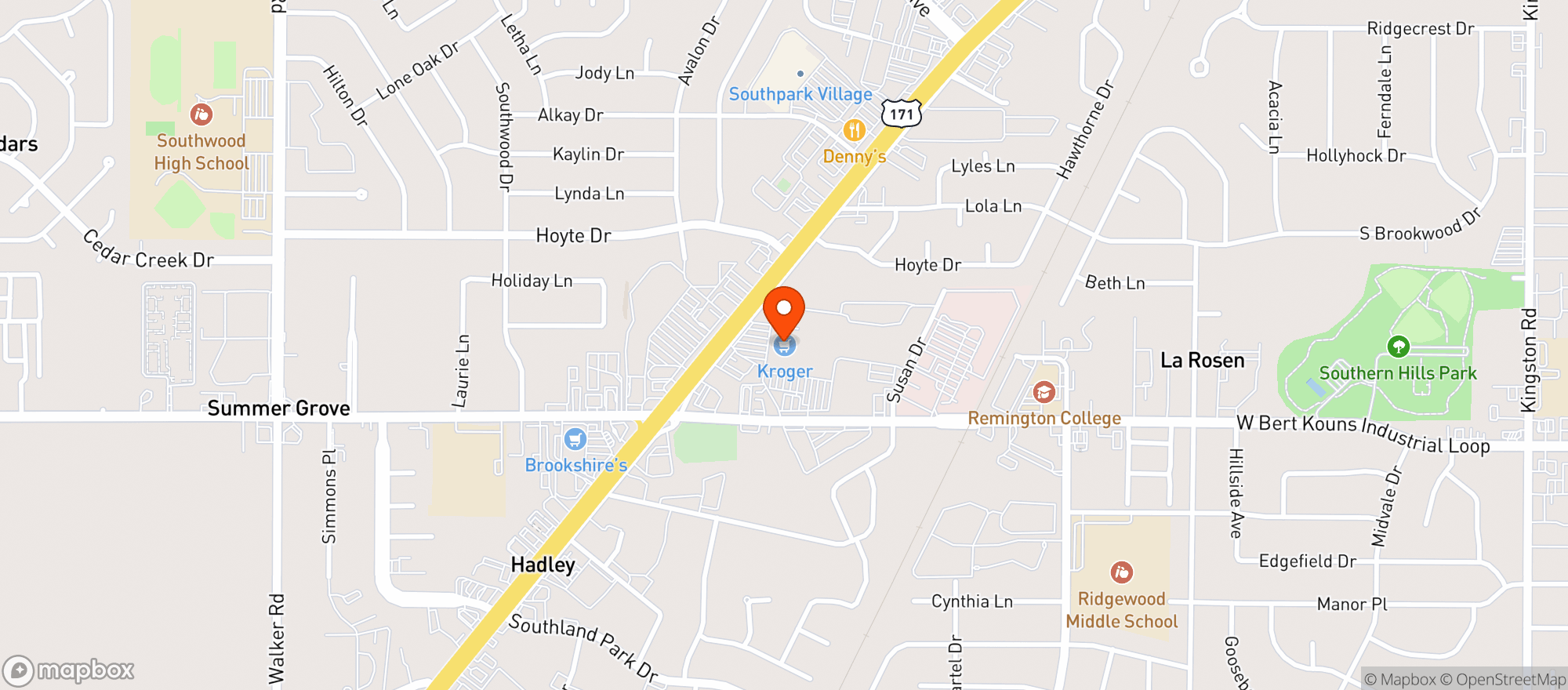 Map showing Kroger