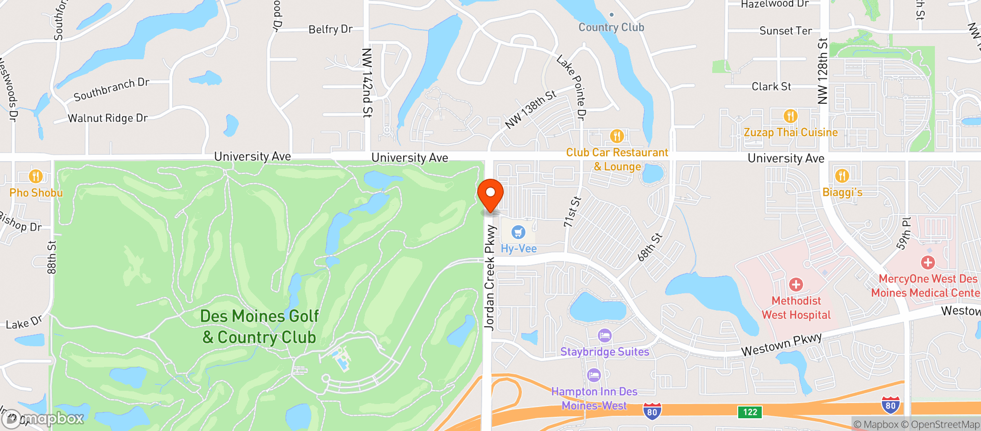 Map showing Hy Vee Food Store