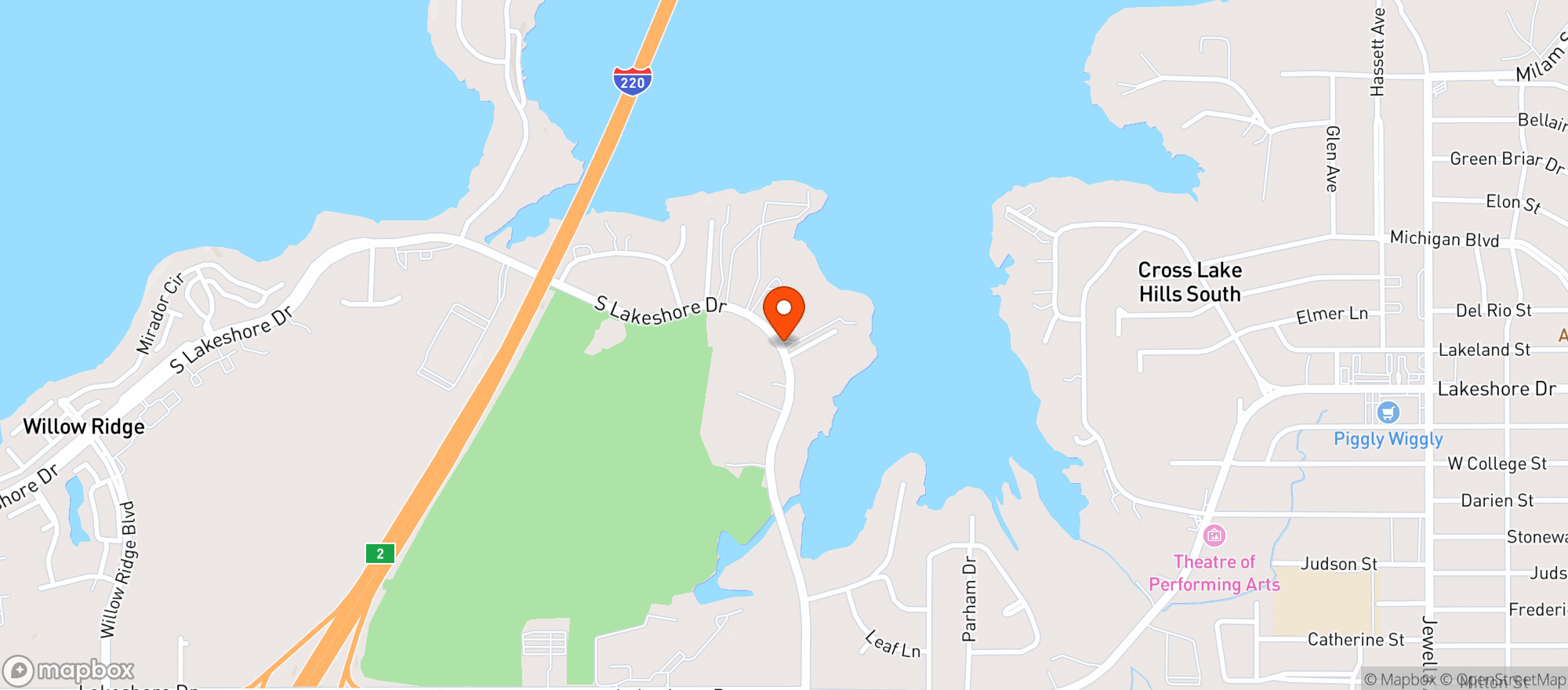 Map showing Orlandeauxs Cafe