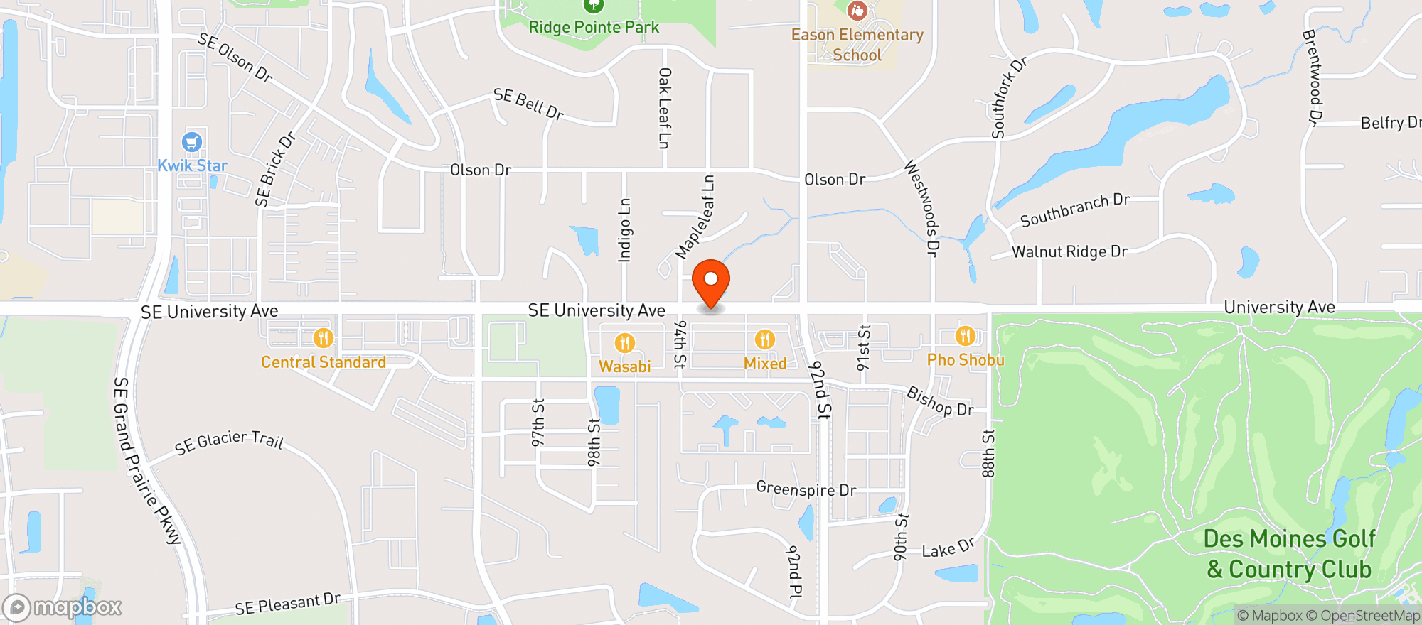 Map showing University Liquor