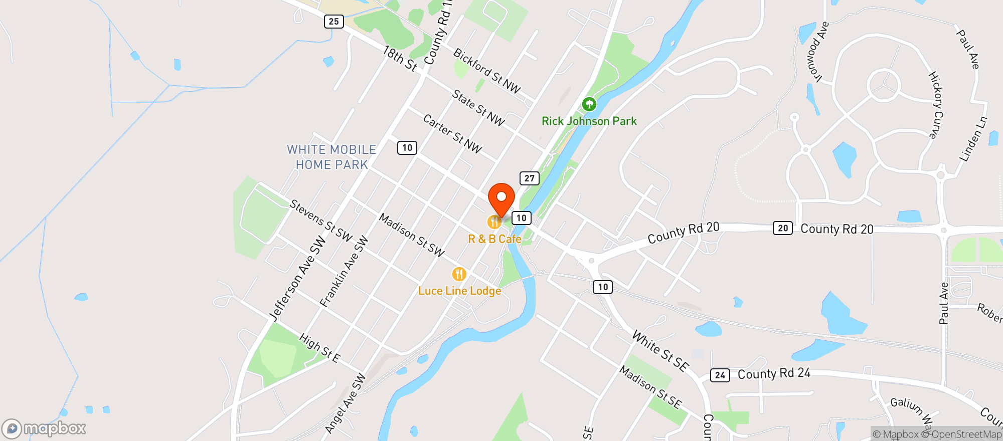 Map showing Crow River Liquors