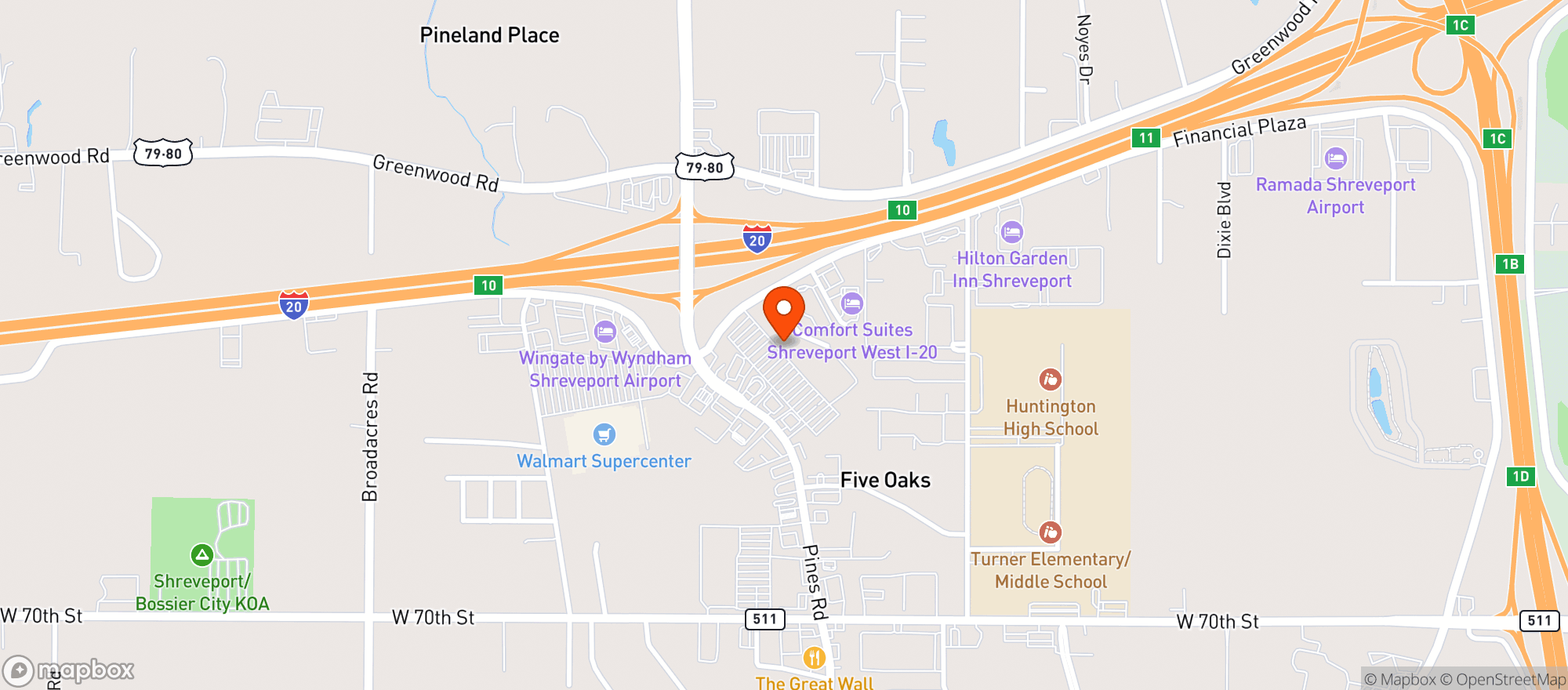Map showing Ramirez Mexican Restaurant