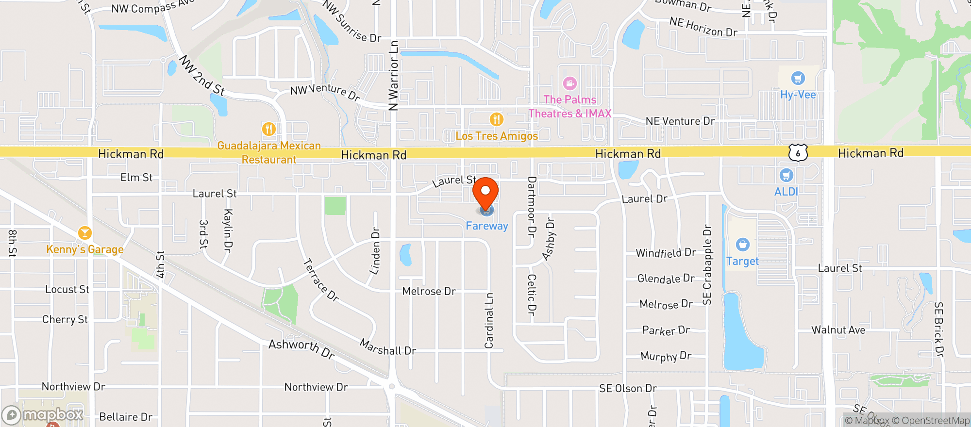 Map showing Fareway #989