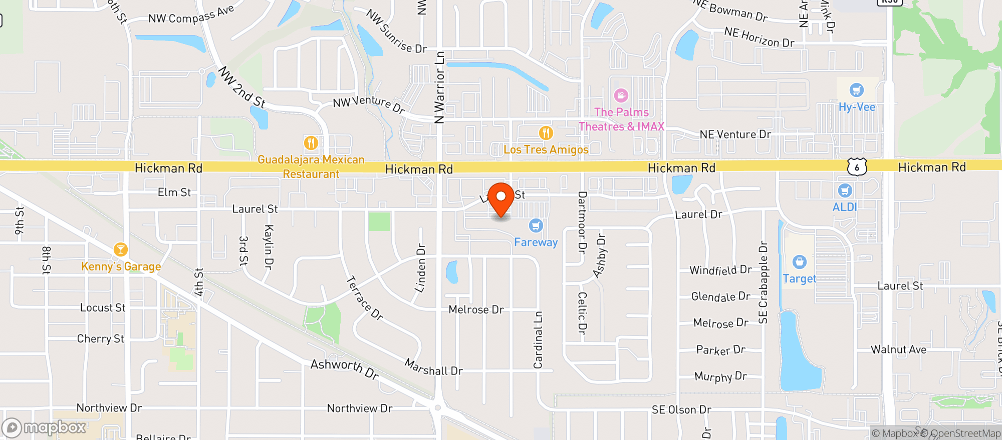 Map showing Mickeys Irish Pub Waukee