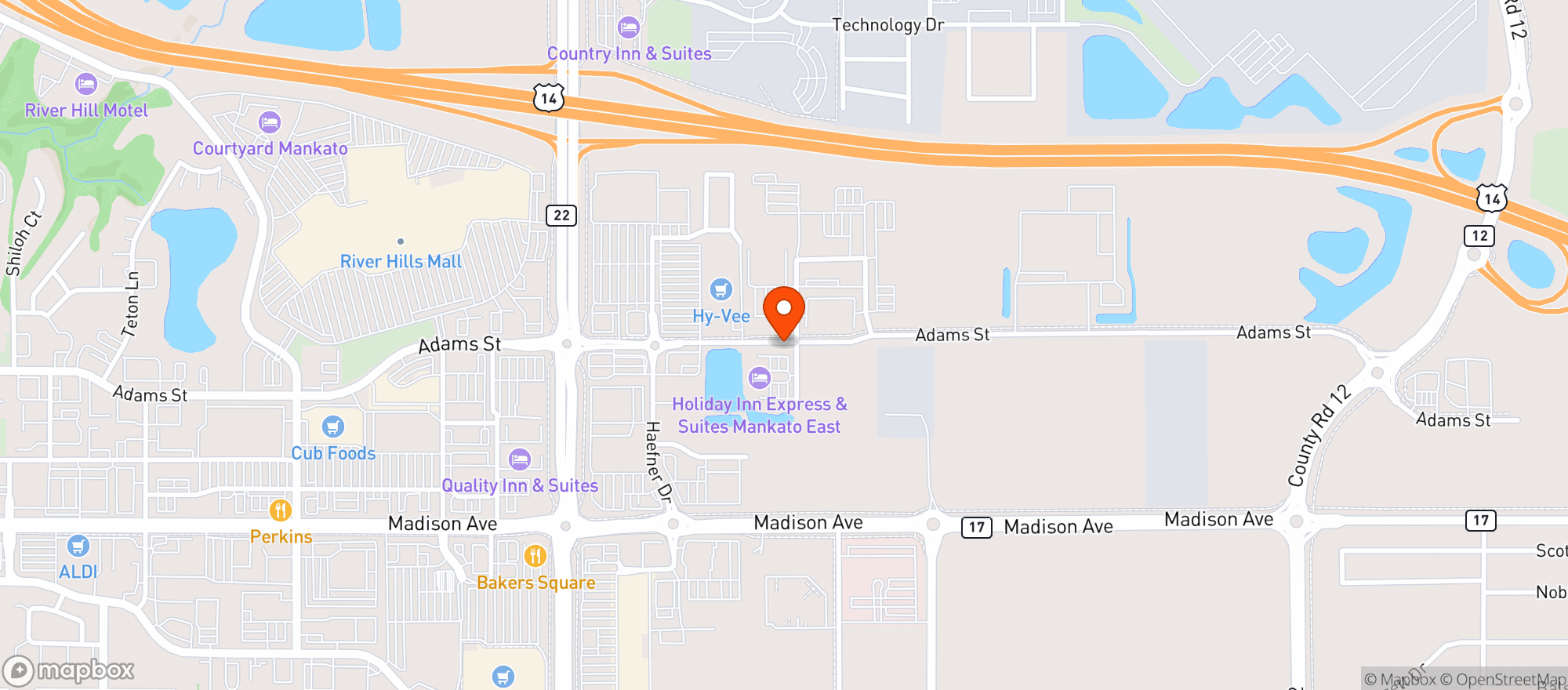 Map showing Hy Vee Wine & Spirits