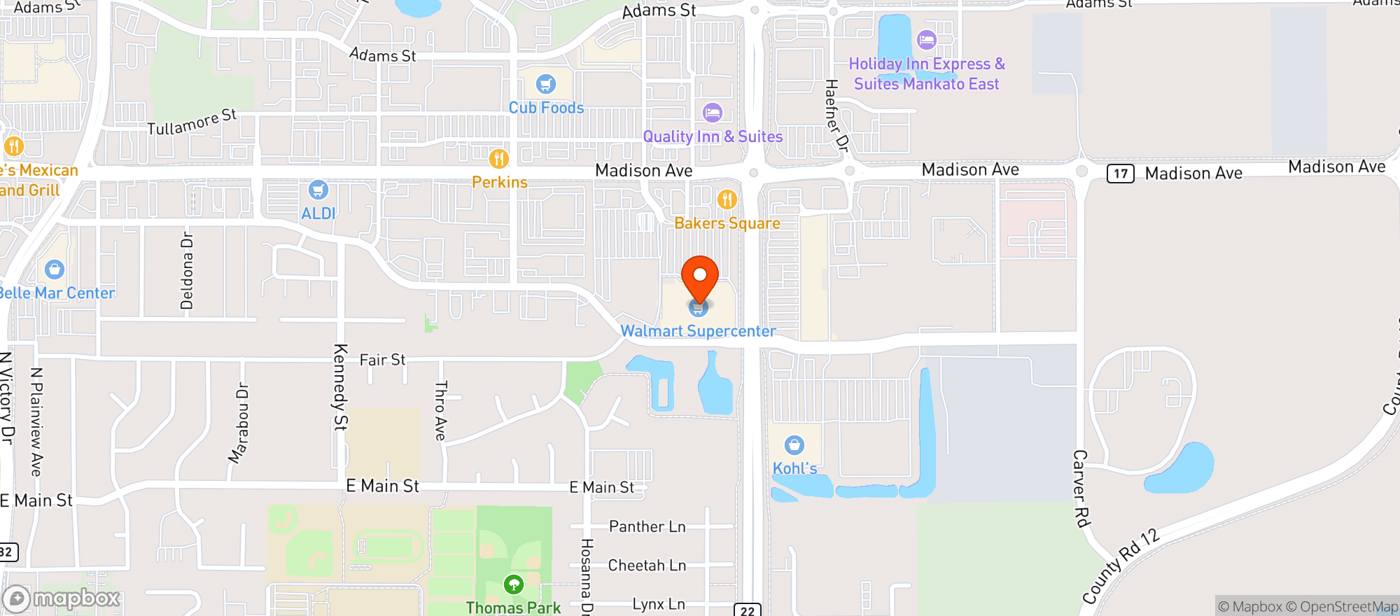 Map showing Walmart Supercenter