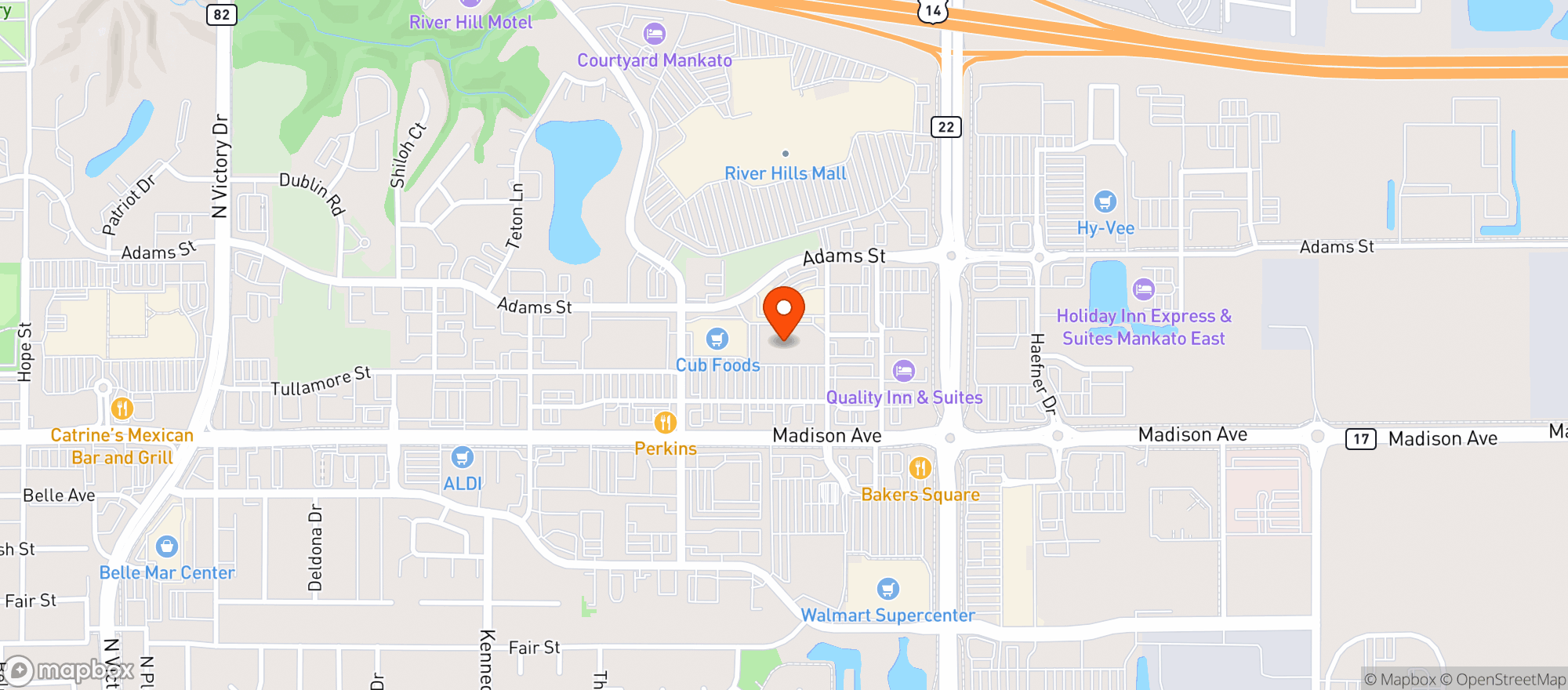 Map showing Crooked Pint Ale House