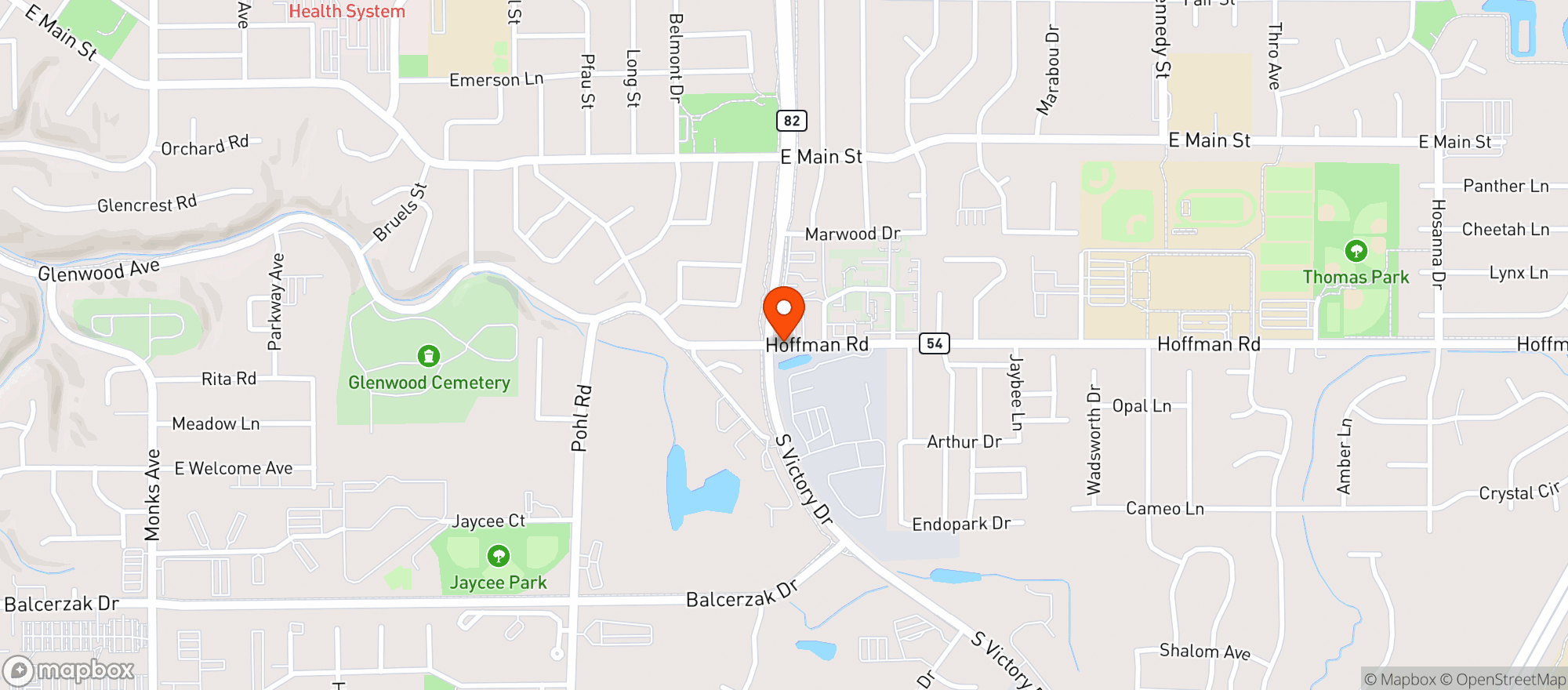 Map showing Rush Liquors