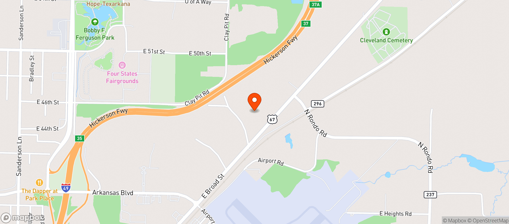 Map showing Good Day Farm - Texarkana